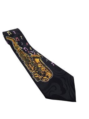 Fratello Saxophone Music Notes Necktie